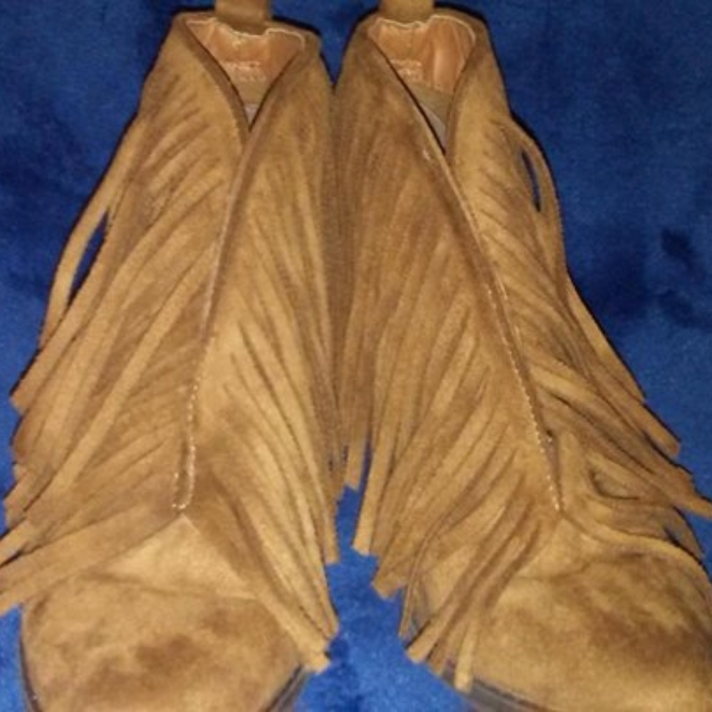 Coconuts fringe ankle booties